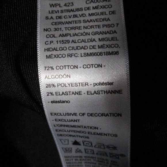 Levi Strauss Signature black jeans pull on straight leg with stretch size 12 - Picture 9 of 10